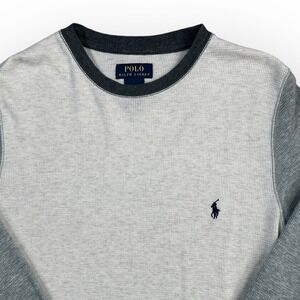 Polo Ralph Lauren Gray and White Long Sleeve Tee